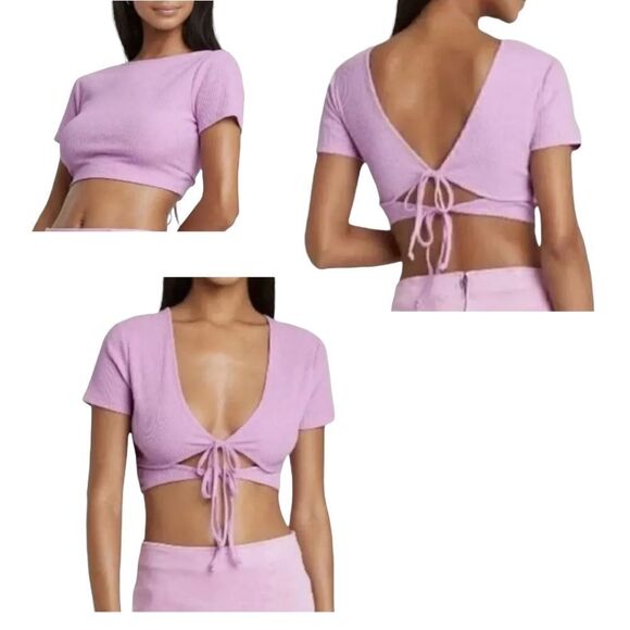Wild Fable Light Lavender V-Neck CropTop Large - Picture 1 of 4